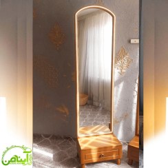 تصویر آینه قدی نئون تک کشو - مدل گنبدی 