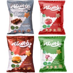 تصویر اسنک پفکی گیاهی رژیمی چهار غله با طعم های چیزبرگر، کچاپ(هر بسته50گرم) 