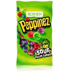 تصویر آبنبات ترش مغزدار میکس میوه ای پپینز روشن 