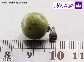 تصویر گردنبند سنگ جاسپر زیبا همراه بند چرمی کد 152576 