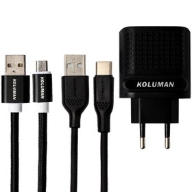 تصویر شارژر 20W کلومن مدل KC-H110 همراه با کابل میکرو Koluman KC-H110 QC 3.0 Wall Charger With micro Cable