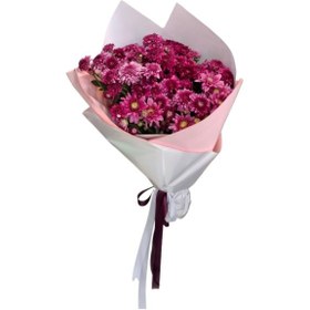 تصویر دسته گل داودی بنفش 