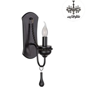 تصویر چراغ دیواری چوبی تک شعله 