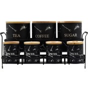 تصویر جا ادویه 7 پارچه بی.وی.کی مدل Marble کد 865581 BVK 7-piece spice rack set, Marble model, code 865581