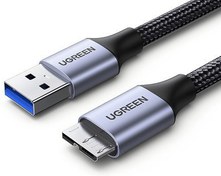 تصویر کابل هارد اکسترنال یوگرین مدل 20117-US374 طول 0.25 متر Ugreen US374-20117 USB 3.0 to MicroUSB .025m