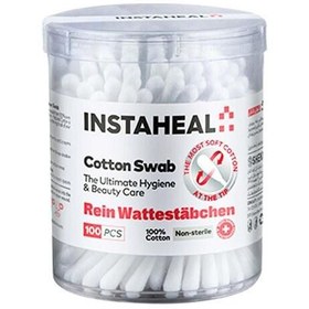 تصویر اینستاهیل گوش پاک کن استوانه ای آرایشی 100 عددی Instaheal Cotton Swab 100Pcs 