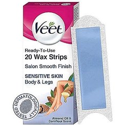 تصویر نوار موبر بدن ویت مخصوص پوست حساس بسته 20 عددی Veet For Sensitive Skin Body Hair Removal Wax Strip