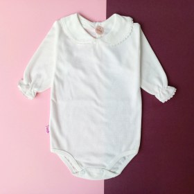 تصویر بادی دخترانه یقه ب ب سایز ۶ تا ۲۴ ماه 