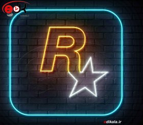 تصویر نئون مینیمال طرح لوگو راک استار minimal neon of rockstar game