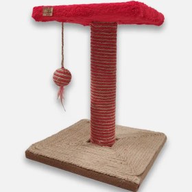 تصویر اسکرچر گربه یک طبقه آویز توپ و پر 