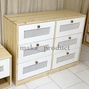 تصویر دراور چوبی کودک مدل رافیا 