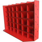 تصویر استند لوازم تحریر رومیزی چوبی رنگی 