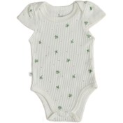 تصویر آستین کوتاه زیر دکمه دار طرح برگ سبز دانالو Danaloo 