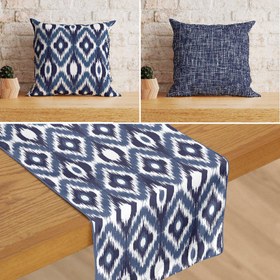 تصویر ست کوسن و رانر کد S120 پتینه_هندسی