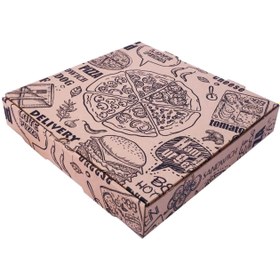 تصویر جعبه پیتزا ایفلوت سایز 30 دو رنگ بسته 100 عددی 