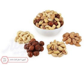 تصویر آجیل چهار مغز تفت داده 250 گرم Mixed Four Roasted Nuts 250g