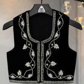 تصویر سخمه جواهردوزی طرح حاشیه کار نقره ای کد 1157 