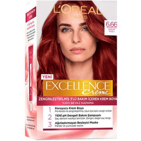تصویر کیت رنگ موی لورال پاریس مدل Excellence شماره 6.66 ا LOREAL EXCELLENCE HAIR COLOR 6.66 LOREAL EXCELLENCE HAIR COLOR 6.66