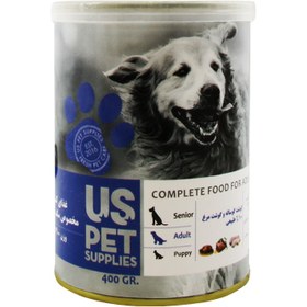 تصویر کنسرو پته سگ بالغ یو اس پت با طعم گوشت گوساله و مرغ Us Pet Canned Adult Wet Dog Food With Calf & Chicken Flavor