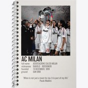 تصویر دفتر زبان دو خط 50 برگ خندالو طرح آث میلان (Ac Milan) 