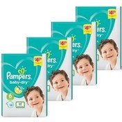 تصویر پوشک پمپرز سایز 6 مدل baby dry بسته 19 عددی مجموعه 4 عددی 