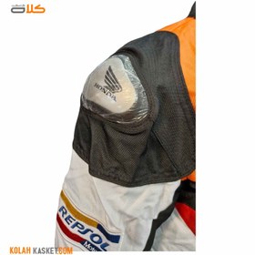 تصویر کاپشن موتور سواری رپسول برزنتی چهار فصل HONDA REPSOL HONDA canvas motorcycle jacket for 4 seasons