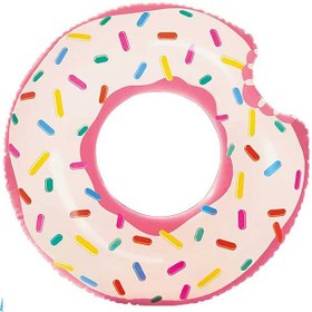 تصویر شناور بادی روی آب طرح شیرینی صورتی 56265 ا Inflatable Float Ring Donut Tube for Pool and Water 56265 Inflatable Float Ring Donut Tube for Pool and Water 56265