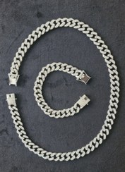 تصویر گردنبند و دستبند مدل فول نگین 