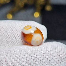 تصویر نگین سنگ عقیق باباقوری دو چشم معدنی کد 35745 