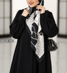 تصویر مانتو عبایی سارگل مشکی (آماده سازی 7 روز کاری) کد 14014 