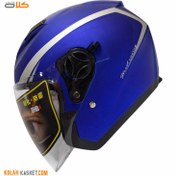 تصویر کلاه کاسکت بدون فک DFG رنگ آبی کاربنی DFG Helmet without Jaws Carbon Blue