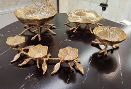 تصویر سرویس پذیرایی 4 تیکه لوتوس سایز کوچیک طلایی(دارای ایراد جزئی) 