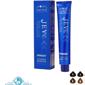 تصویر رنگ مو کد 00-5 رنگ قهوه‌ای روشن قوی حجم 100 میل جوو Jove hair color, code 00-5, volume 100 ml, strong light brown color