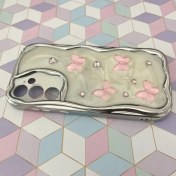 تصویر قاب گوشی Galaxy A55 سامسونگ کرومی طرح پروانه و قلب کد 678 