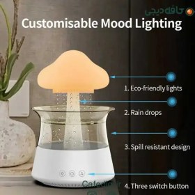 تصویر دستگاه بخور و چراغ خواب بارانی ابری مدل Rain Cloud Humidifier CH08F Rain Cloud Humidifier CH08F