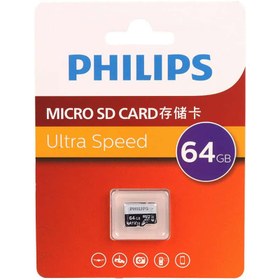 تصویر رم میکرو 64 گیگ فیلیپس Philips Ultra Speed U3 A1 V30 