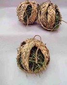 تصویر توپک حصیری،جا یونجه و علوفه اسباببازی خرگوش و خوکچه توپ دو منظوره