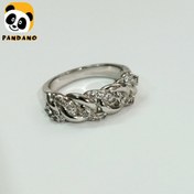 تصویر انگشتر زنانه استیل طرح زنجیر نگین دار 