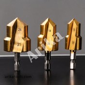 تصویر مجموعه مته پله ای لوله سفید و سبز(گشاد کن لوله) 