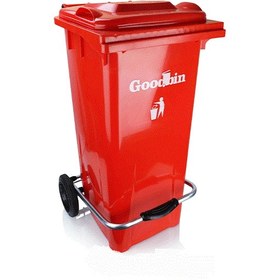 تصویر سطل زباله چرخدار ۱۰۰ لیتری پدال دار گودبین 