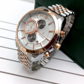 تصویر ساعت رومانسون مردانه کرنوگراف سیلور رزگلد ‌مدل HPE3004 Rose gold chronograph men's romance watch model HPE3004