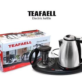 تصویر چای ساز کنار همی تفال با قوری پیرکس مدل TF400 teafaell