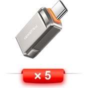 تصویر پک پنج عددی تبدیل اوتی جی USB به تایپ سی مکدودو 8730 MCDODO OTG USB-A 3.0 to TYPE-C - مشکی / تضمین سلامت و اصالت کالا 