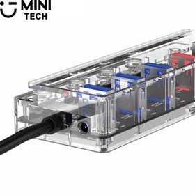 تصویر هاب TYPE-C به USB3.0 و RG45 مینی تک 