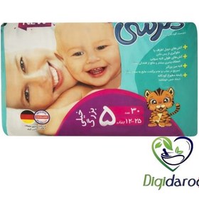 تصویر پوشک مرسی سایز 5 بسته 30 عددی (با دستمال مرطوب) ا Merci diaper size 5 (with wipes) Merci diaper size 5 (with wipes)