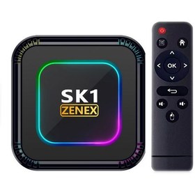 تصویر اندروید باکس ZENEX مدل SK1 با اندروید 13 به همراه کابل HDMI 2.1 