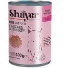 تصویر کنسرو گربه شایر باطعم مرغ و بوقلمون وزن 400 گرم Shayer Chicken & Turkey Cat Food 400g