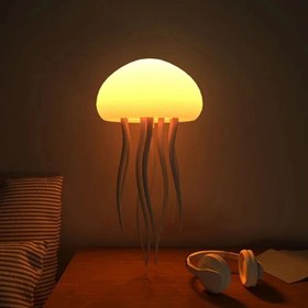 تصویر چراغ خواب عروس دریایی با نور رنگی و شارژی Jellyfish Night Lamp