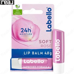 تصویر بالم لب 24ساعته گل رز LABELLO LABELLO 24-hour rose lip balm