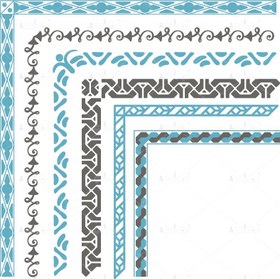 تصویر وکتور حاشیه های فانتزی آبی 